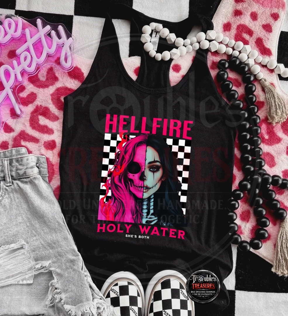 Hellfire and Holy Water Ladies Racerback Tank