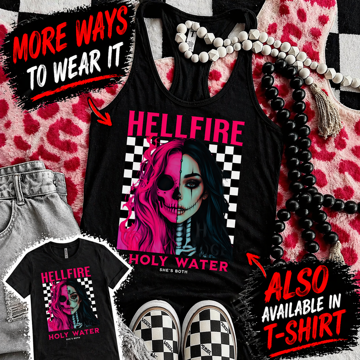 Hellfire and Holy Water Ladies Racerback Tank