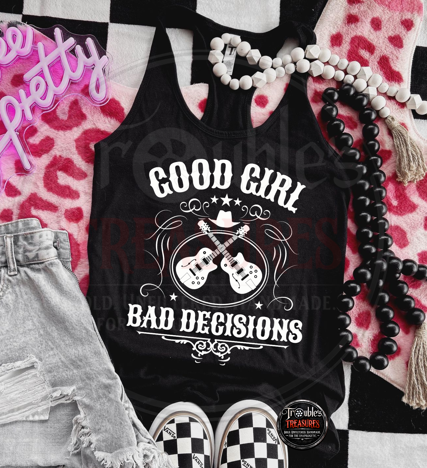 Good Girl Bad Decisions Ladies Racerback Tank